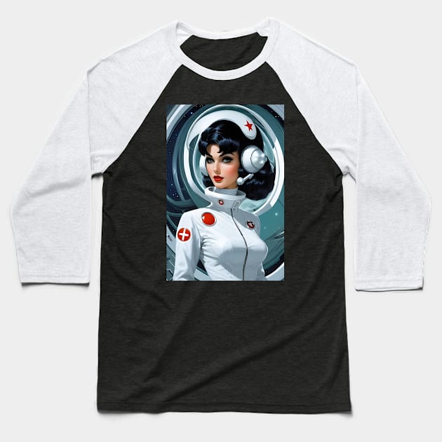 Beautiful Space age Nurse Baseball T-Shirt by Spaceboyishere